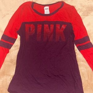 PINK Victoria’s Secret red and purple long sleeve size 
- xs can fit s/m